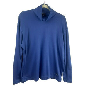 Patagonia Capilene Midweight Mock Neck Shirt Men XL Blue Long Sleeves Active USA